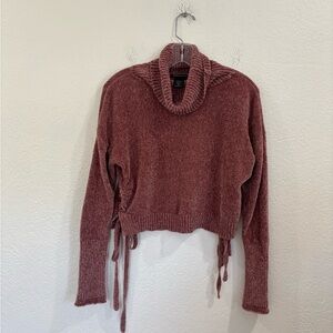 Blush & Bloom Pink Crop Velour Sweater